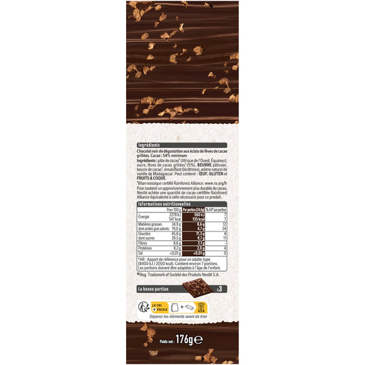 NESTLE Dark Chocolate Squares with Cocoa Bean Nuggets