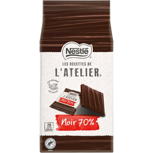 Carrés Chocolats Noir 70% NESTLE le paquet de 176g