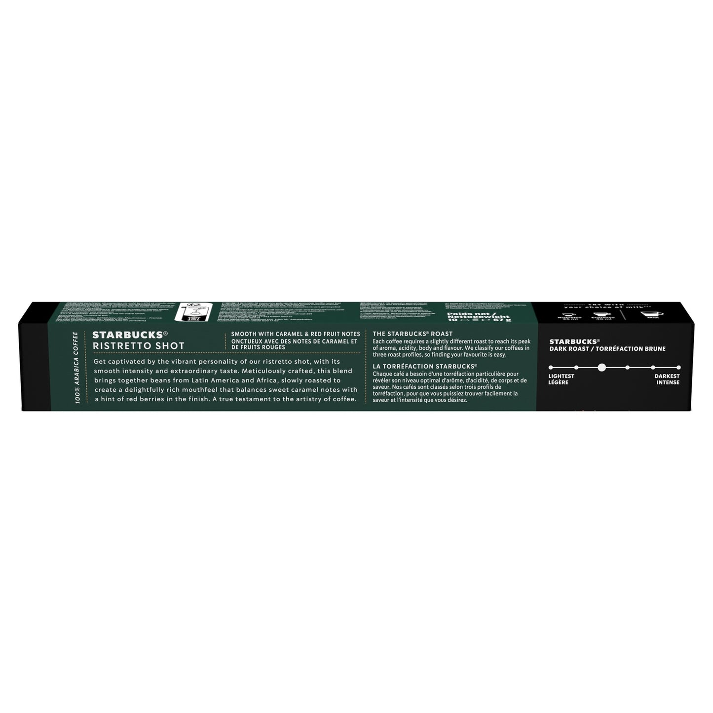 Café Capsules Espresso Ristretto Shot Intensité 11 Compatible Nespresso STARBUCKS 