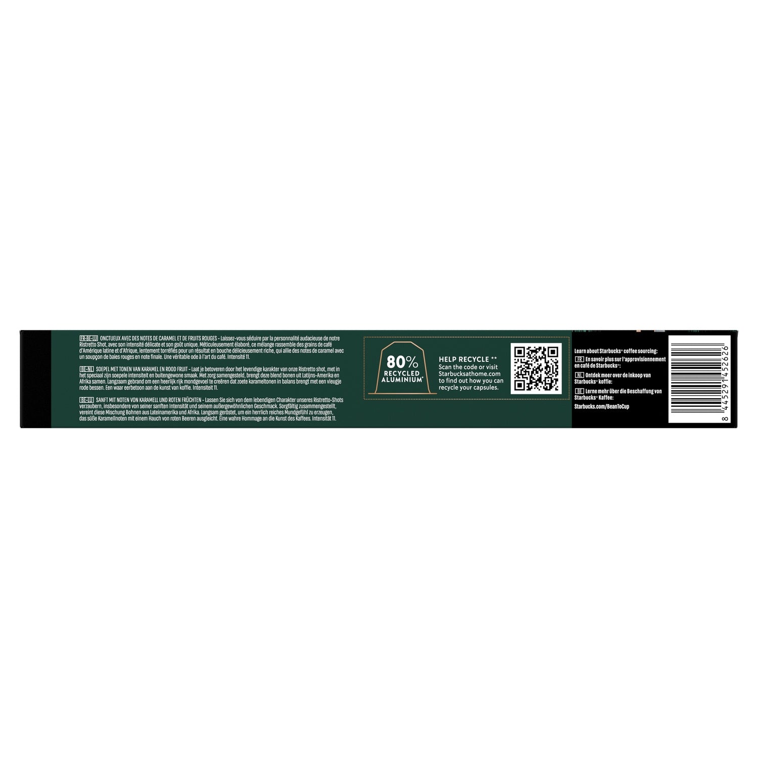 Café Capsules Espresso Ristretto Shot Intensité 11 Compatible Nespresso STARBUCKS 