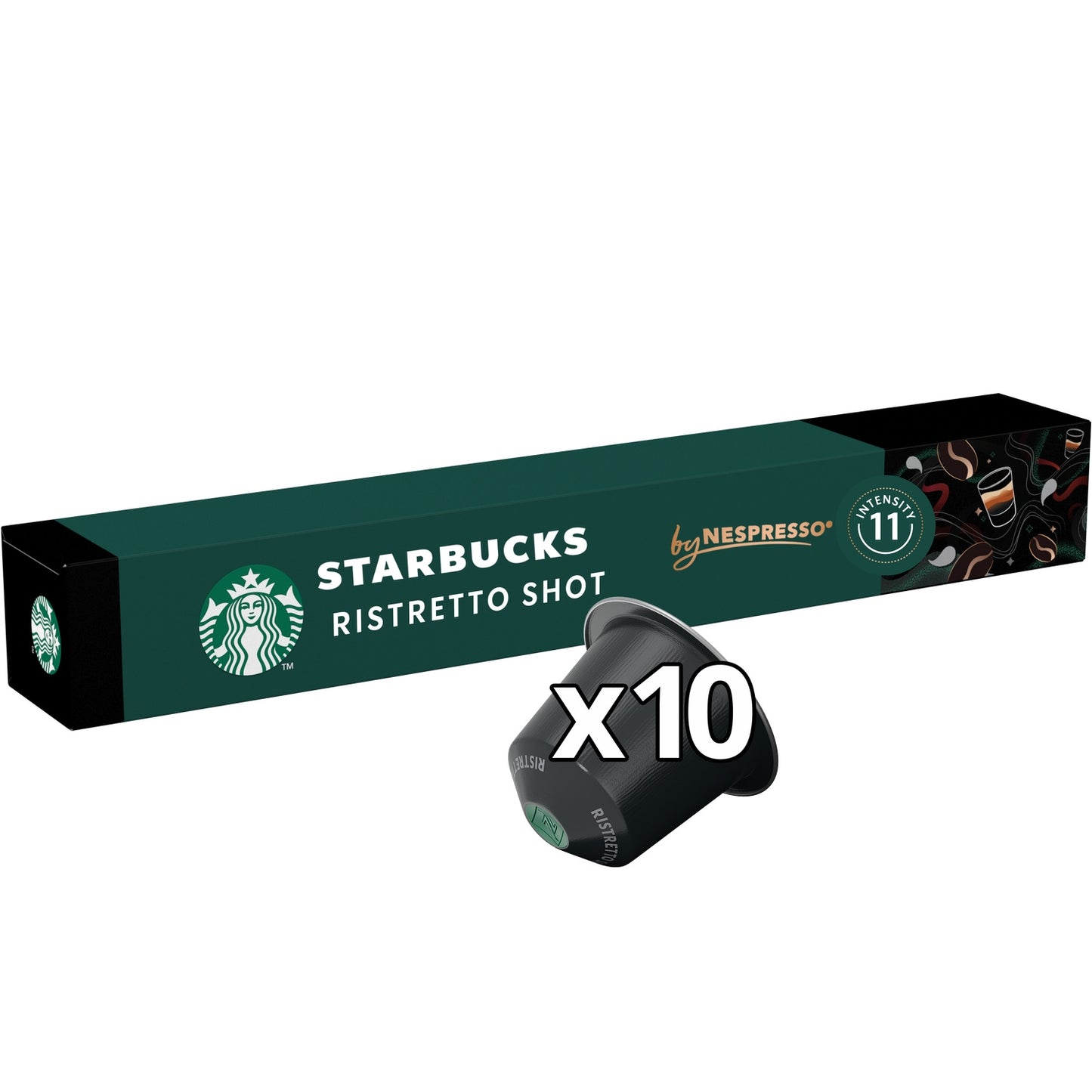 Café Capsules Espresso Ristretto Shot Intensité 11 Compatible Nespresso STARBUCKS 