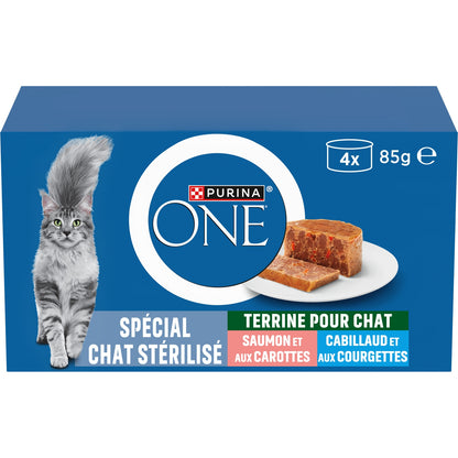 Pâtée Pour Chat Adulte Stérilisé en Terrine Poissons et Légumes PURINA 