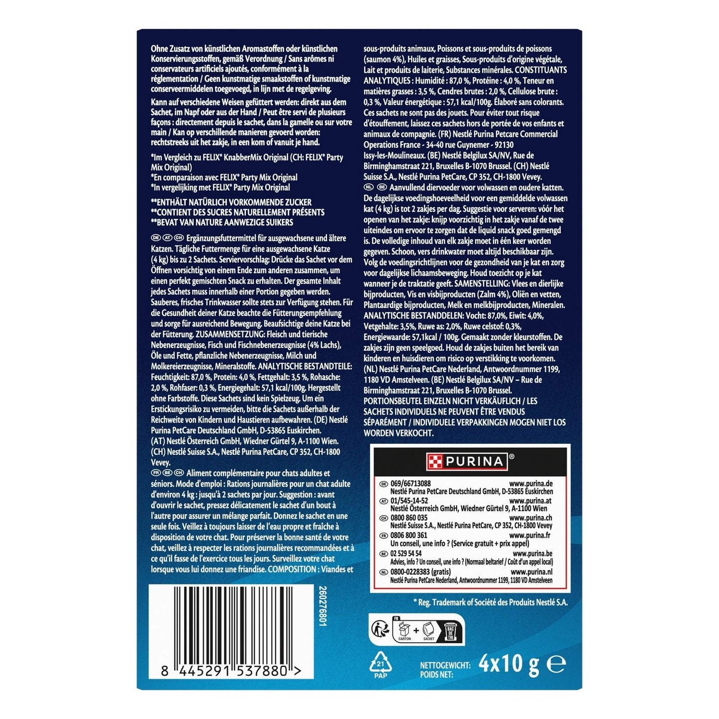 Friandises pour Chat Adulte Liquide Saumon Déli Moments PURINA