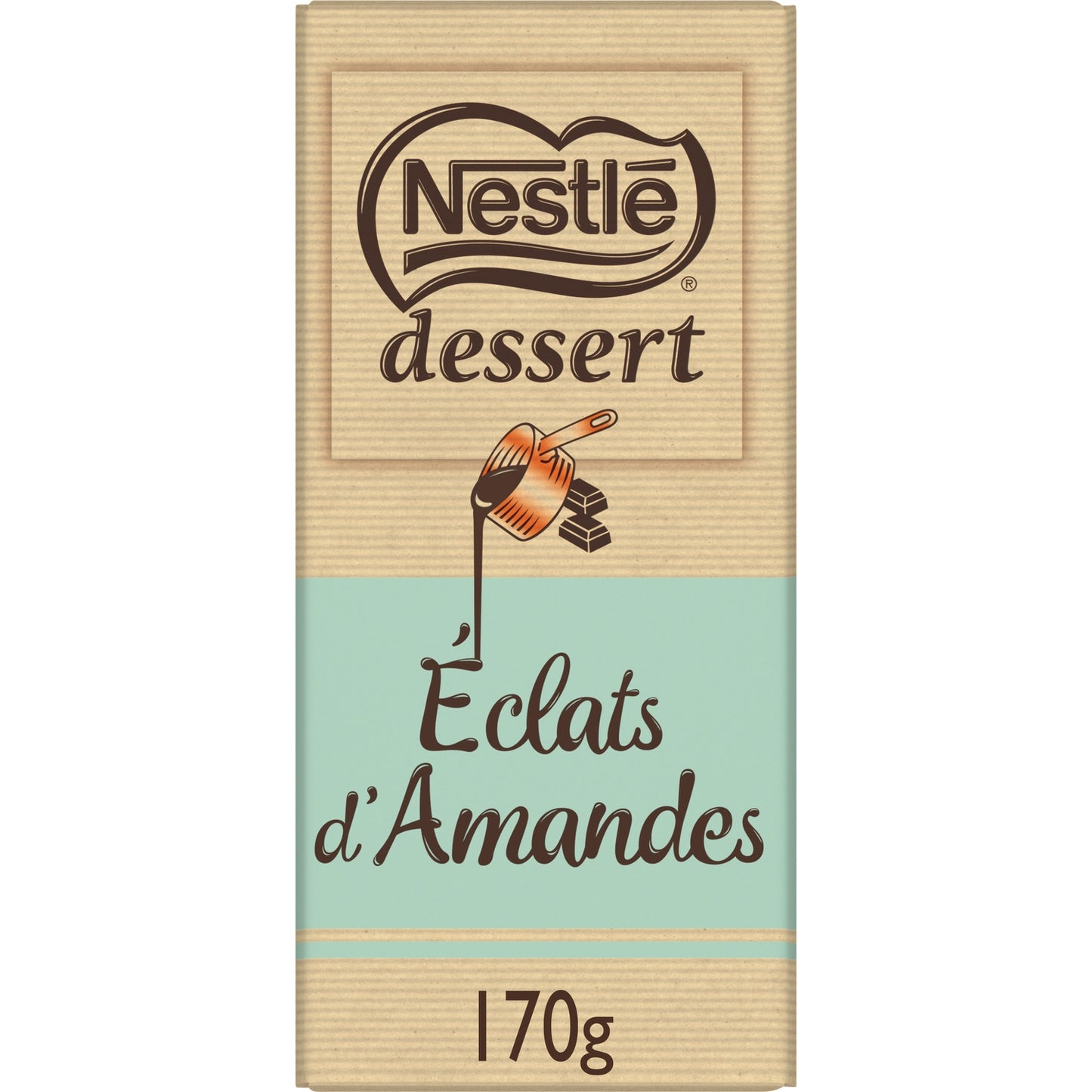 Tablette de chocolat lait éclats d'amandes NESTLE DESSERT 