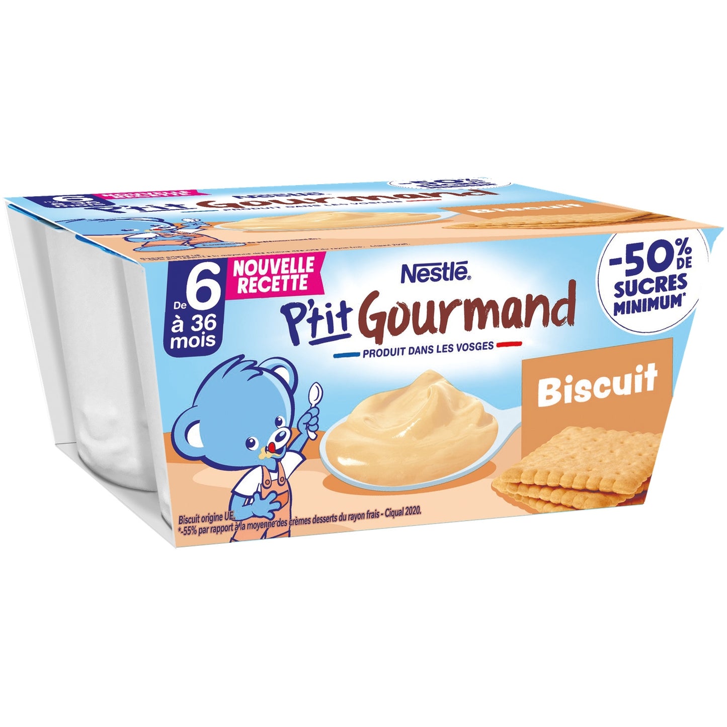 Dessert lacté bébé dès 6 mois Biscuit P'tit Gourmand NESTLE 