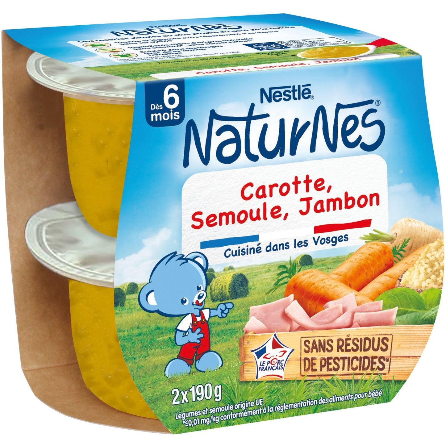 Plat Bébé Carotte Semoule Jambon NESTLE