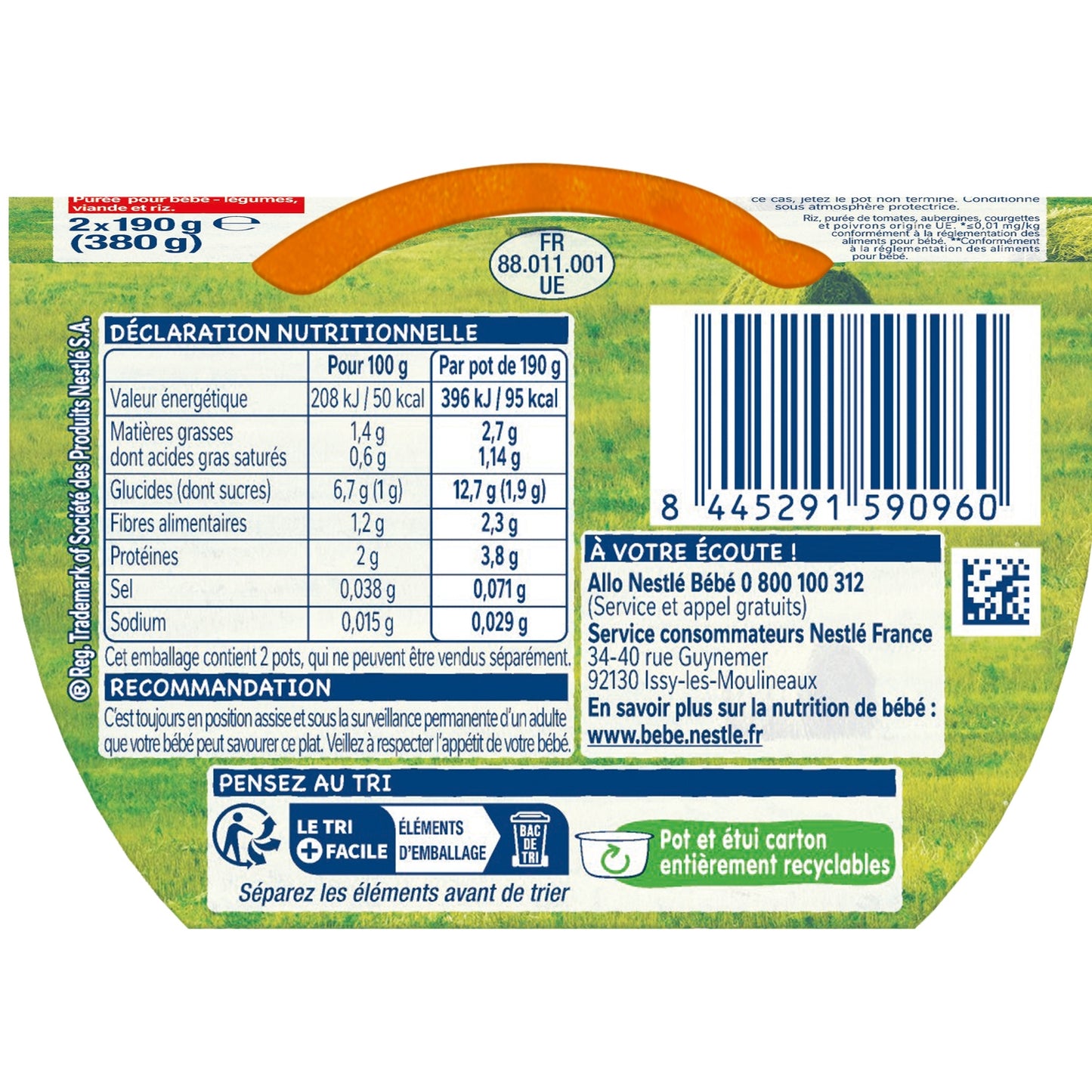 NESTLE Baby Dish Sun Vegetables Turkey Rice
