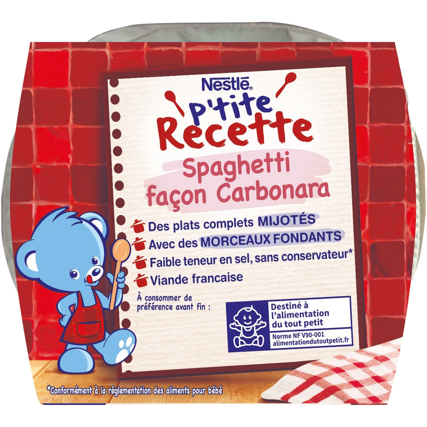 Plat bébé spaghetti façon carbonara NESTLE 