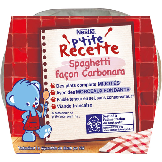 Plat bébé spaghetti façon carbonara NESTLE 
