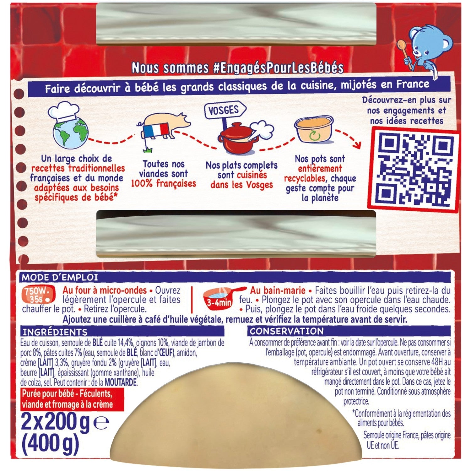 Plat bébé spaghetti façon carbonara NESTLE 