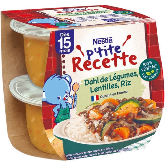 Plat bébé dahl de légumes lentilles riz NESTLE 