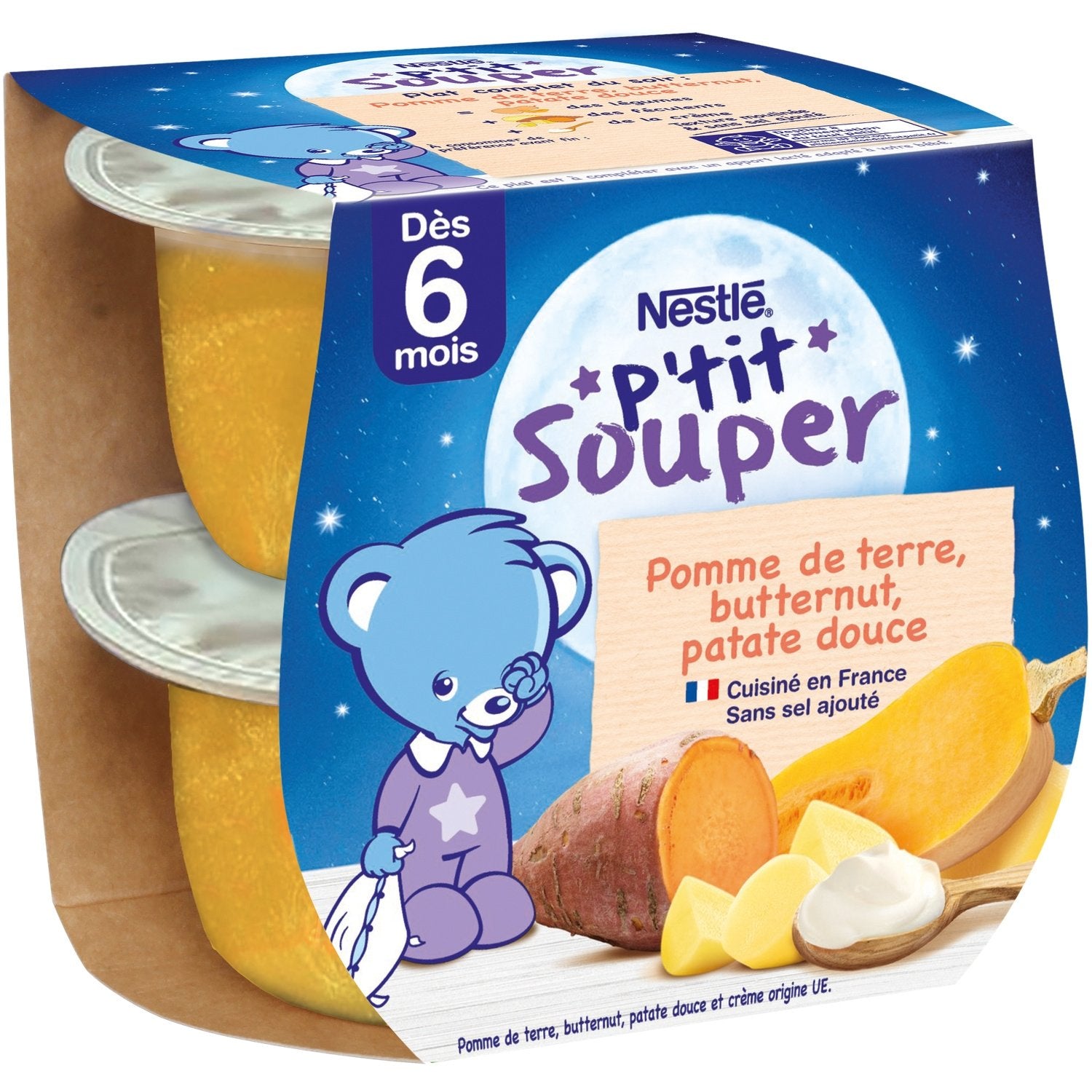 Plat Bébé Pommes de Terre, Butternut, Patate Douce NESTLE les 2 pots de 200g