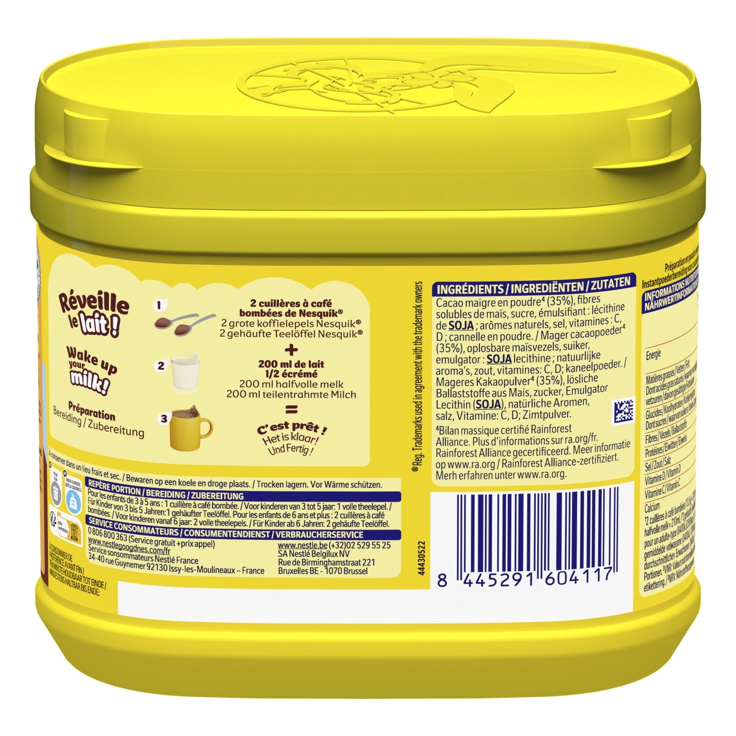 Chocolat en poudre Réduit en Sucre NESQUIK 