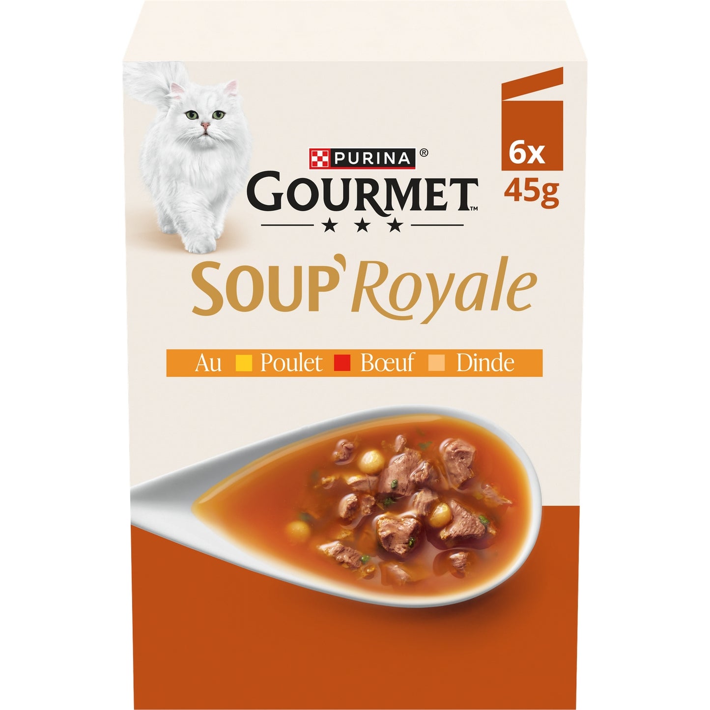 Pâtée pour Chat Adulte en Soupe Royale Poulet Bœuf Dinde PURINA 