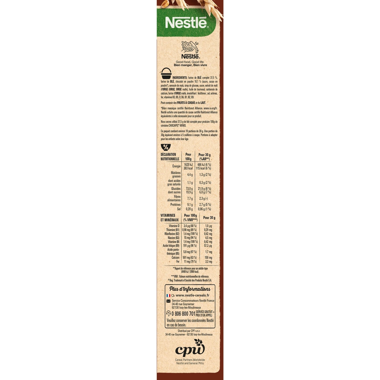 Céréales Chocapic Minis NESTLE 