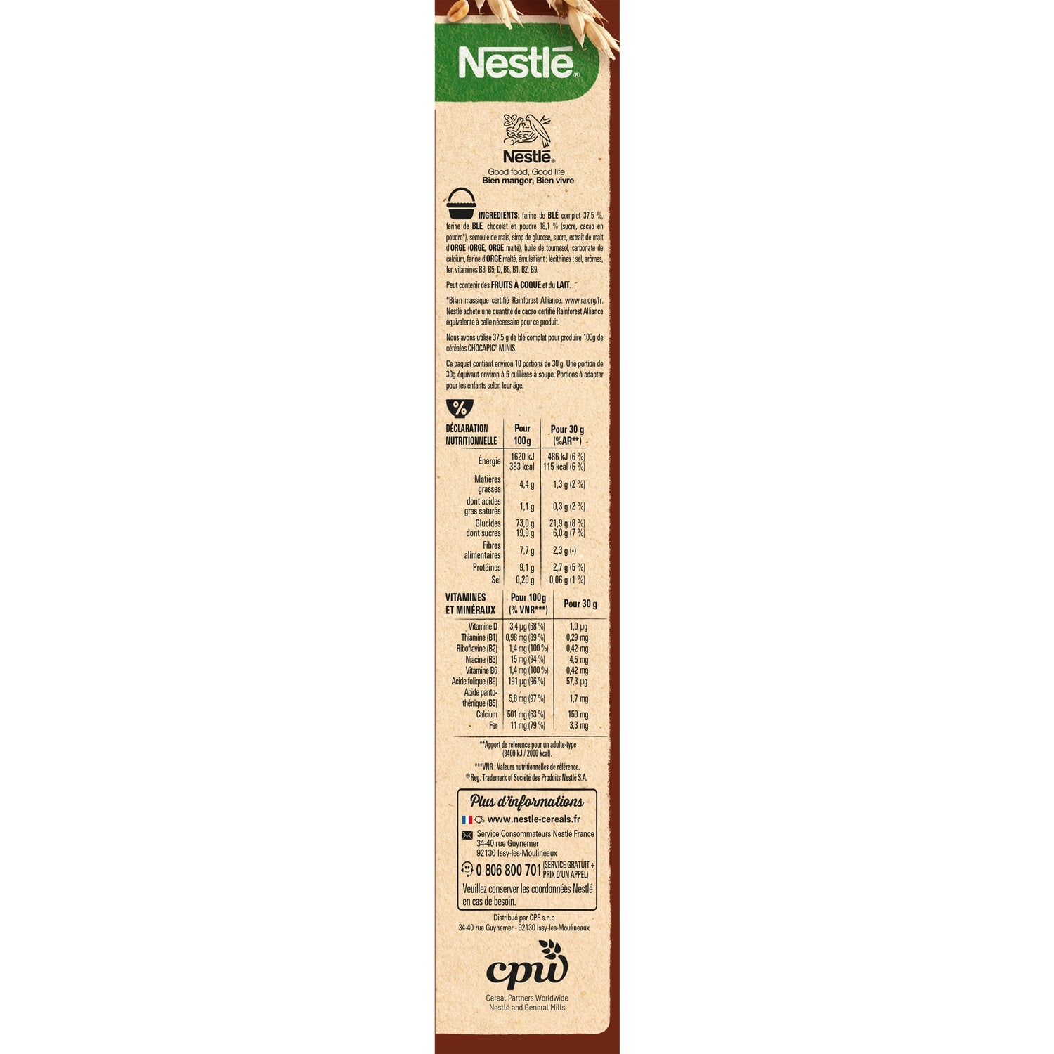 Céréales Chocapic Minis NESTLE 