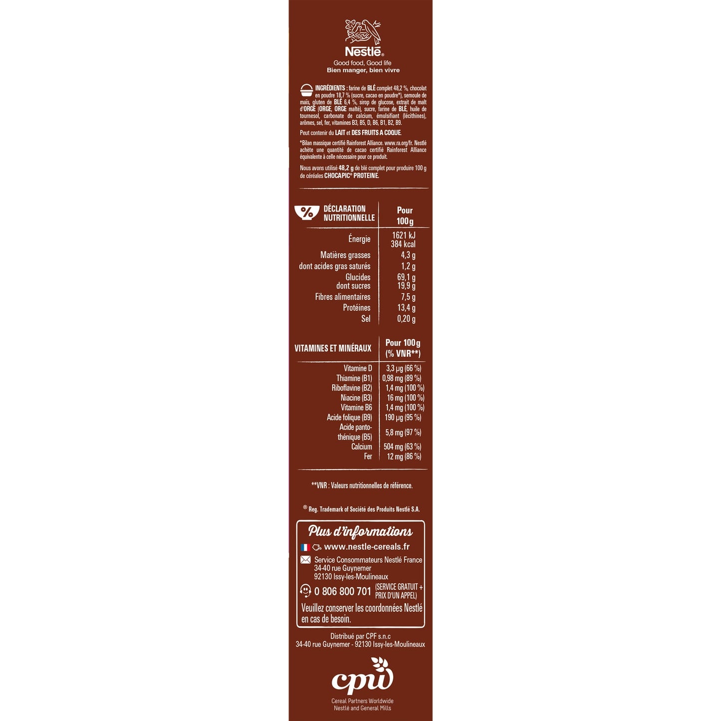 Céréales Chocapic Protéin NESTLE 