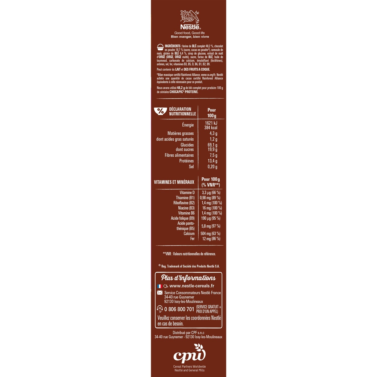 Céréales Chocapic Protéin NESTLE 