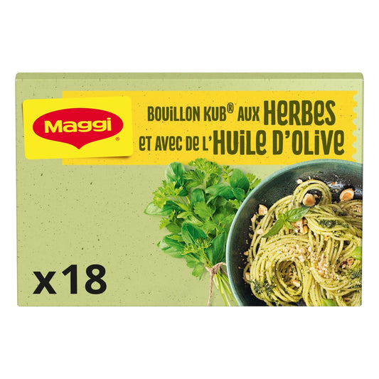 Bouillon Kub aux Herbes et à l'Huile d'Olive MAGGI la boite de 18 cubes