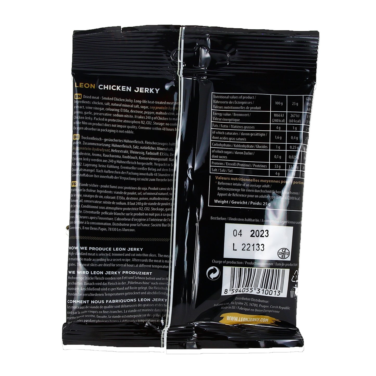Récompenses pour Chien Poulet Séché LEON JERKY BOEUF