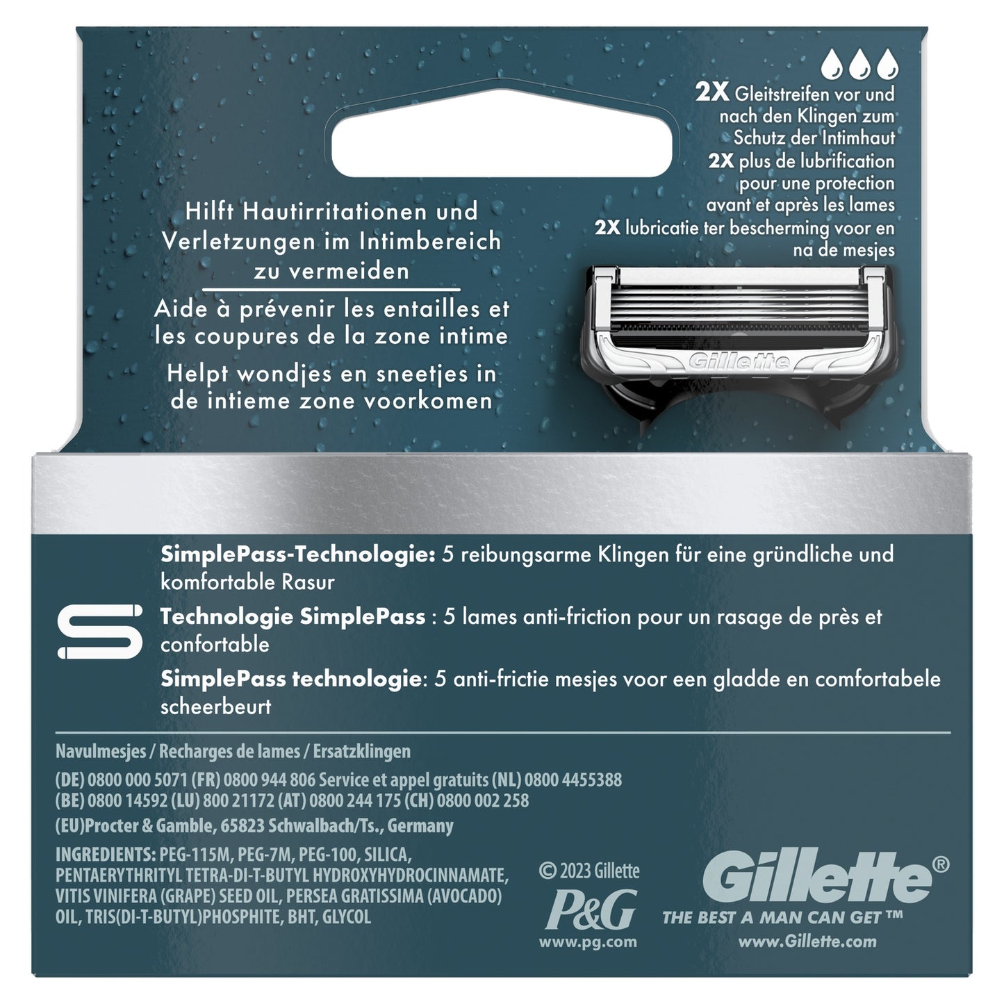 Lames de Rasoir pour Homme Intimate GILLETTE