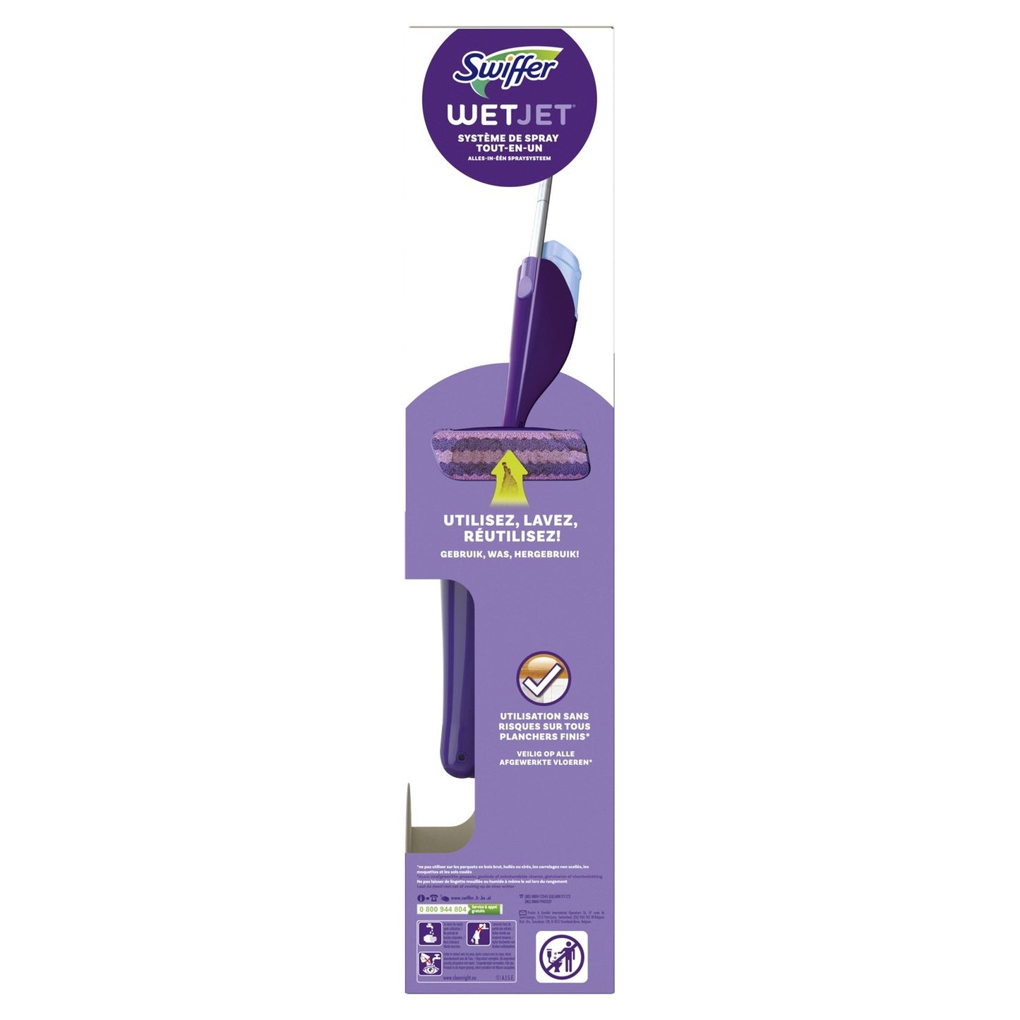 Kit de Nettoyage Balai Pulverisateur Lingettes et Solution Nettoyante SWIFFER