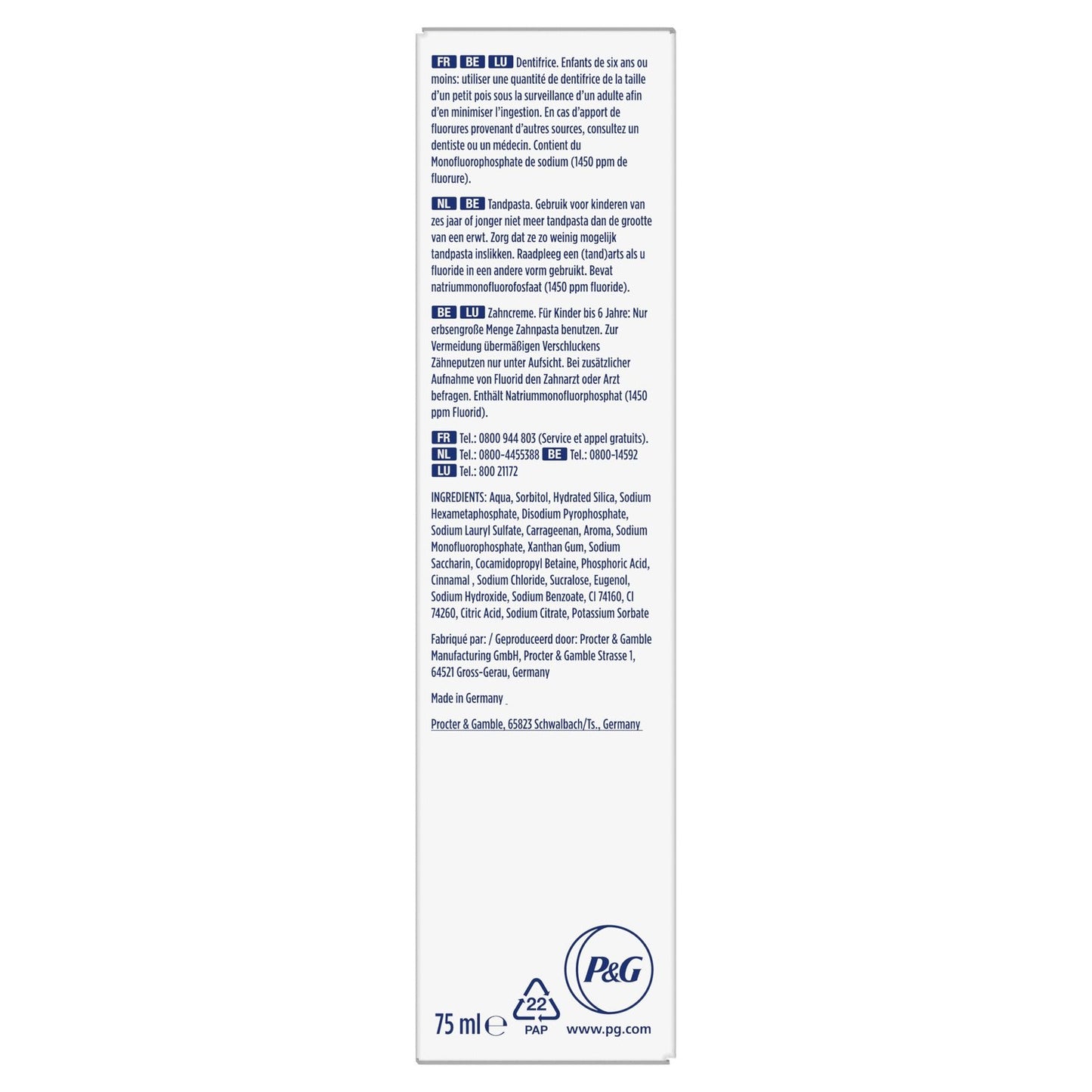 Dentifrice Pro 3d White Blancheur Intense ORAL-B