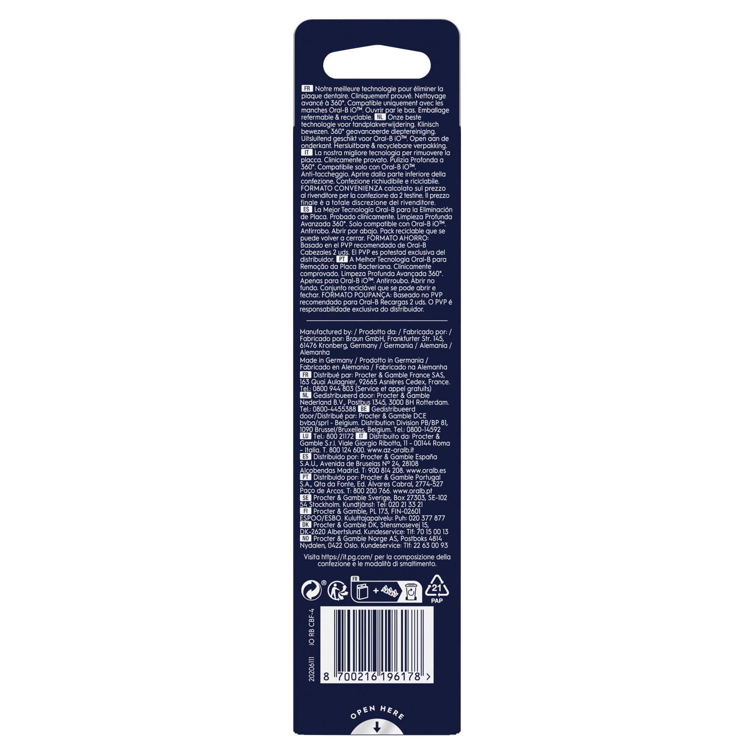 Brossettes Dentaires Io - Ultimate Clean ORAL-B 