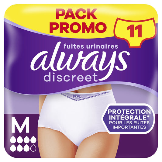 Culottes Fuites Urinaires Taille M Proctection Integrale Blanc Discreet ALWAYS