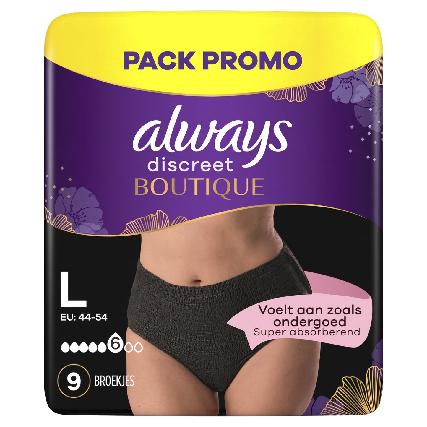 Urinary Leak Proof Panties Size L Black Discreet Shop ALWAYS