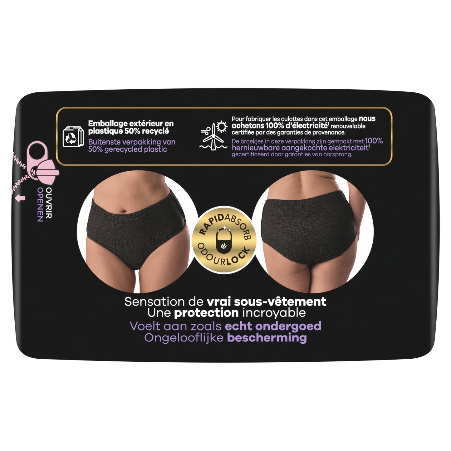 Urinary Leak Proof Panties Size M Black Discreet Shop ALWAYS