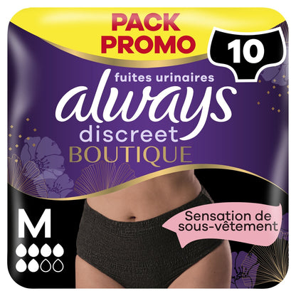 Urinary Leak Proof Panties Size M Black Discreet Shop ALWAYS