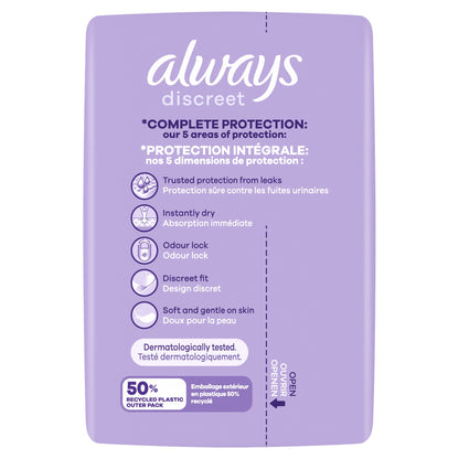 Serviettes Fuite Urinaire Long Discreet Protection Intégrale DISCREET