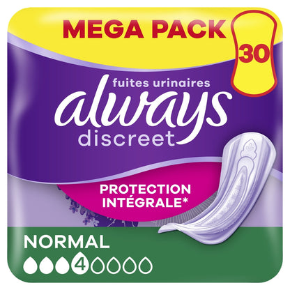 Serviettes Fuite Urinaire Normal Protection Intégrale DISCREET 