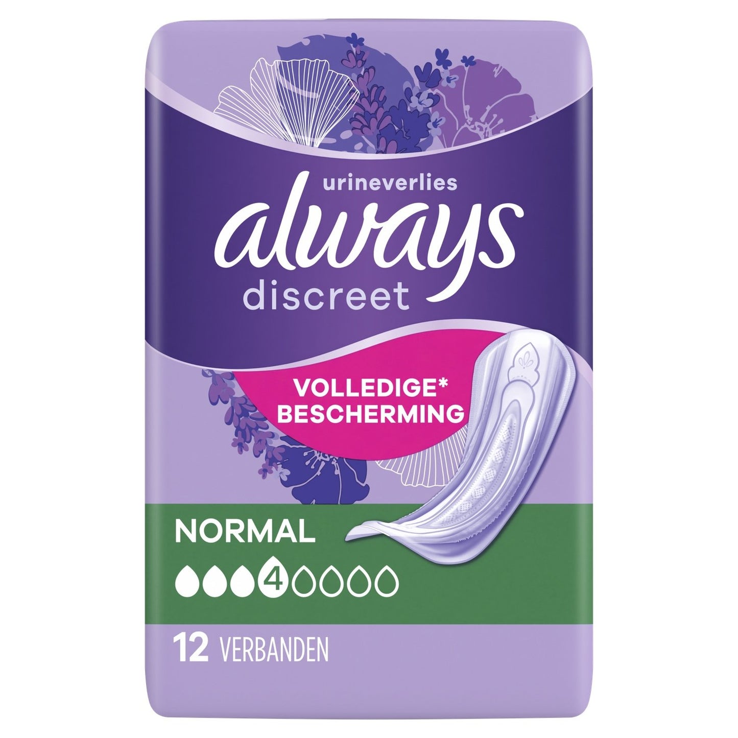 Serviettes Fuite Urinaire Normal Discreet Absorption 4 ALWAYS