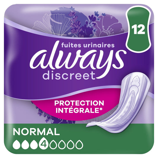 Serviettes Fuite Urinaire Normal Discreet Absorption 4 ALWAYS