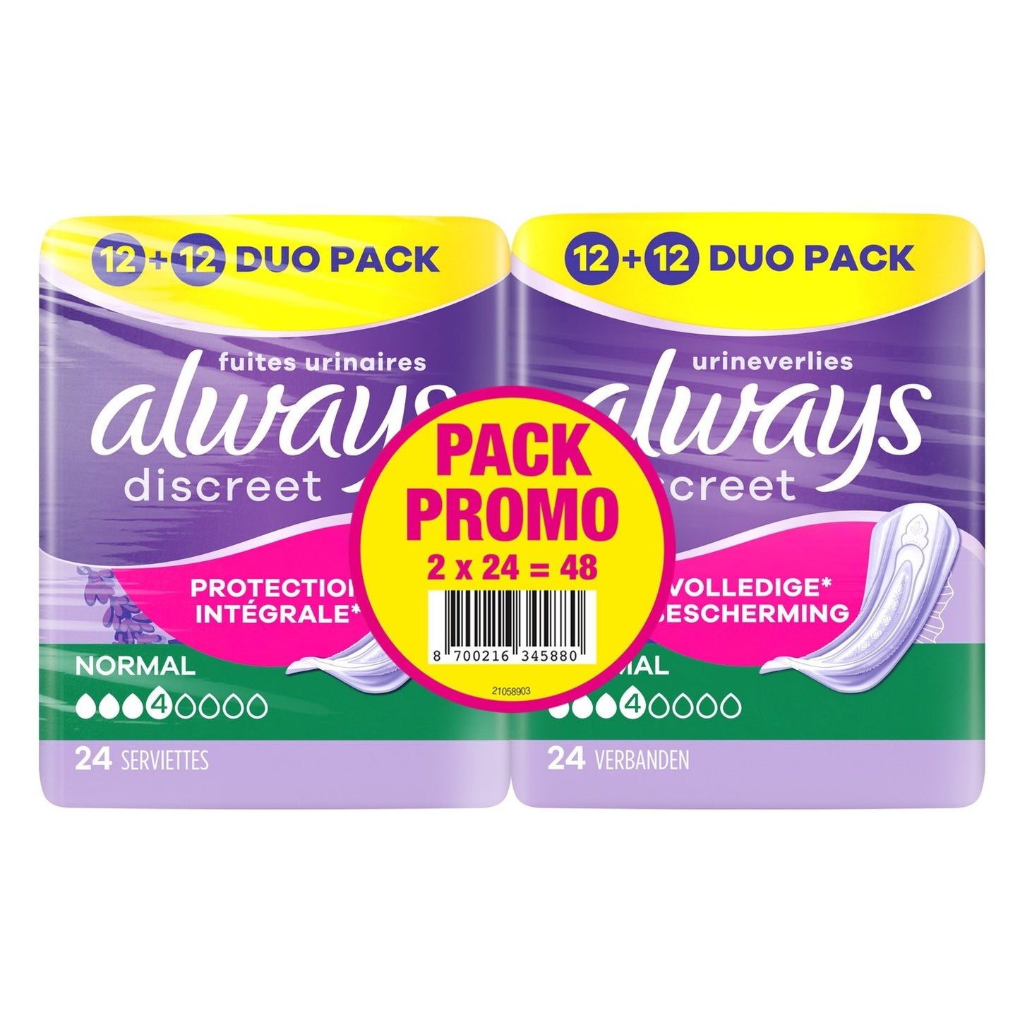 Serviettes Hygiéniques Fuites Urinaires Normal Protection Intégrale ALWAYS