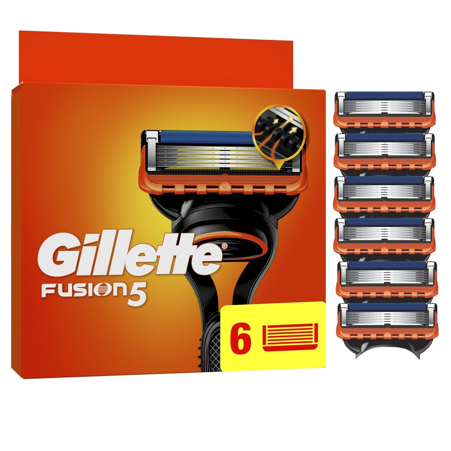 Lames de Rasoir pour Homme Fusion 5 GILLETTE le paquet de 6 recharges