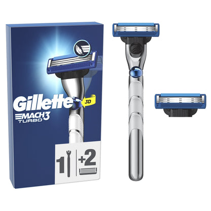 Gillette Mach 3 Turbo Men's Razor with 3 Blades