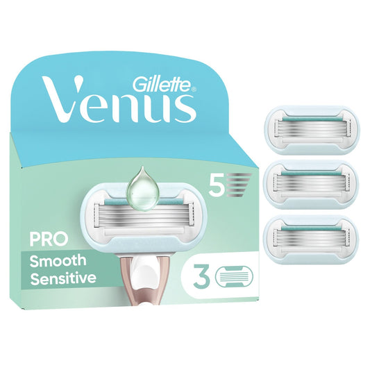 Lames de Rasoir pour Femme Pro Smooth Sensitive Comfort Glide GILLETTE le lot de 3 recharges de lames de rasoir