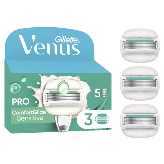 Lames de Rasoir pour Femme Comfort Glide Sensitive Venus GILLETTE le lot de 3 recharges de lames de rasoir