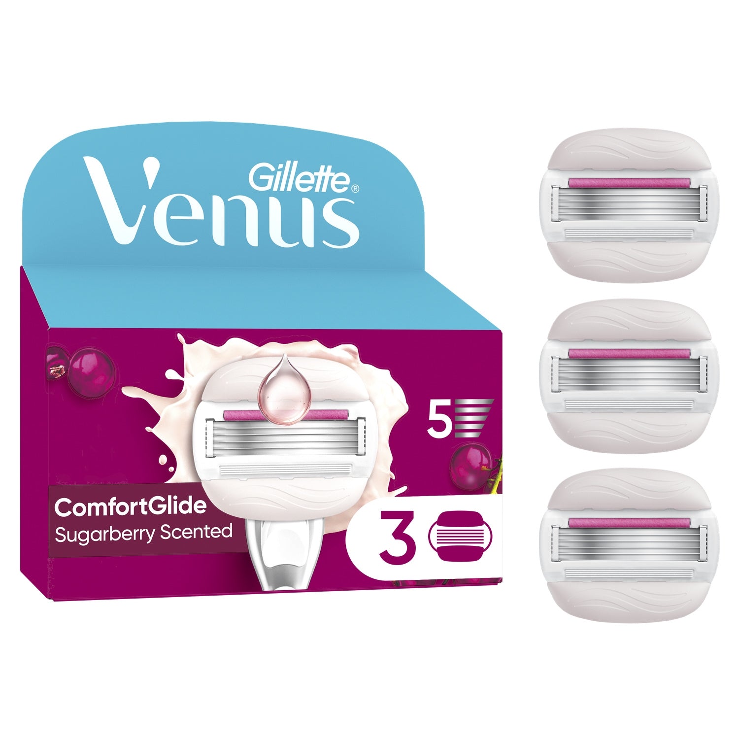 Lames de rasoir Pour Femme Pro ComfortGlide Sugarberry Scented Venus GILLETTE 