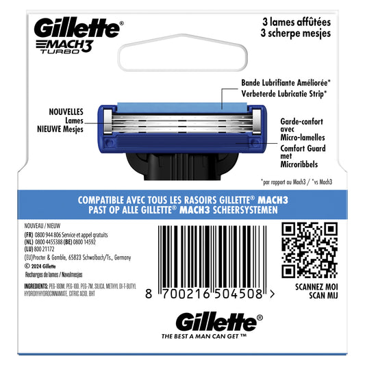 Gillette Mach 3 Turbo Men's Razor Blades