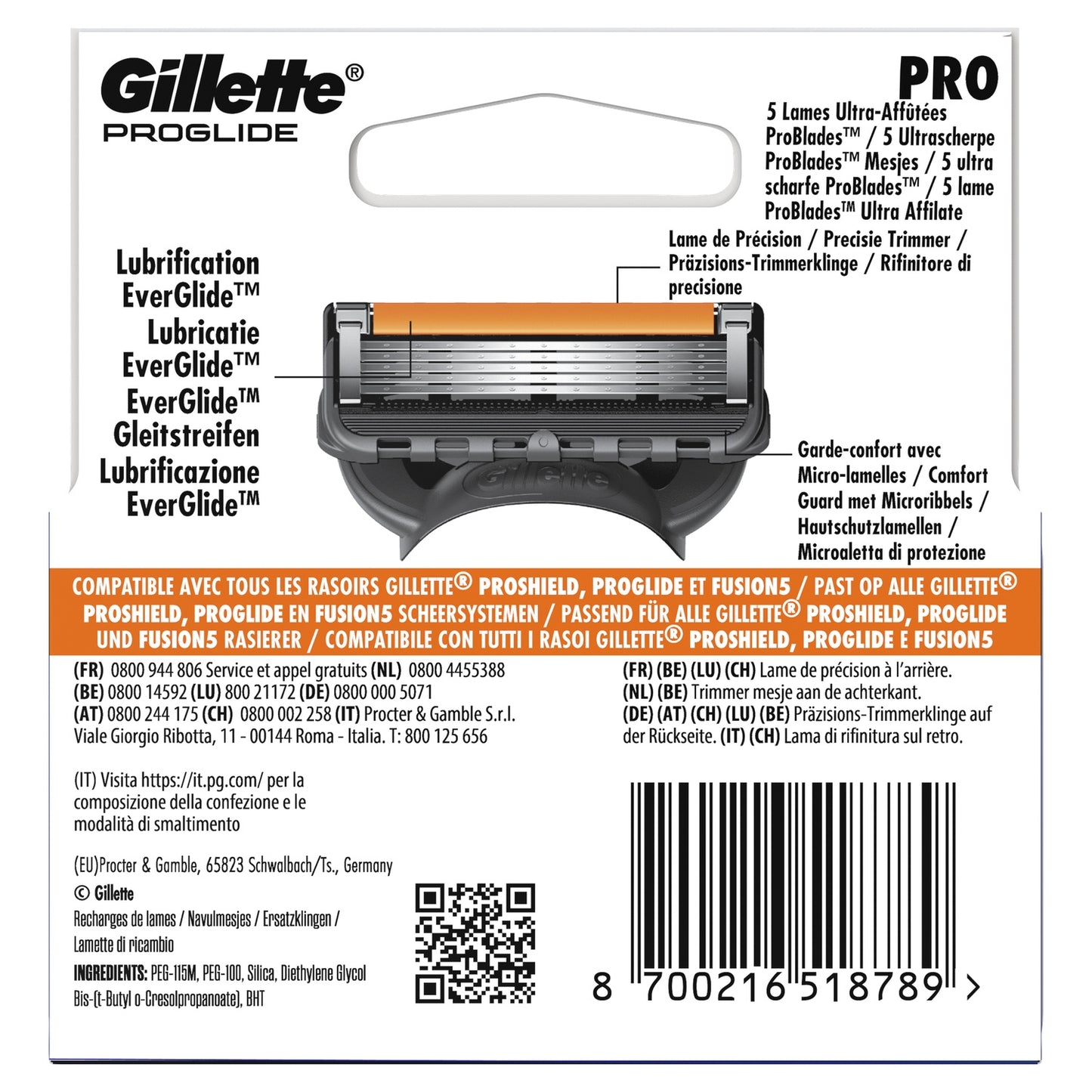 Lame de rasoir Pour Homme Proglide GILLETTE 