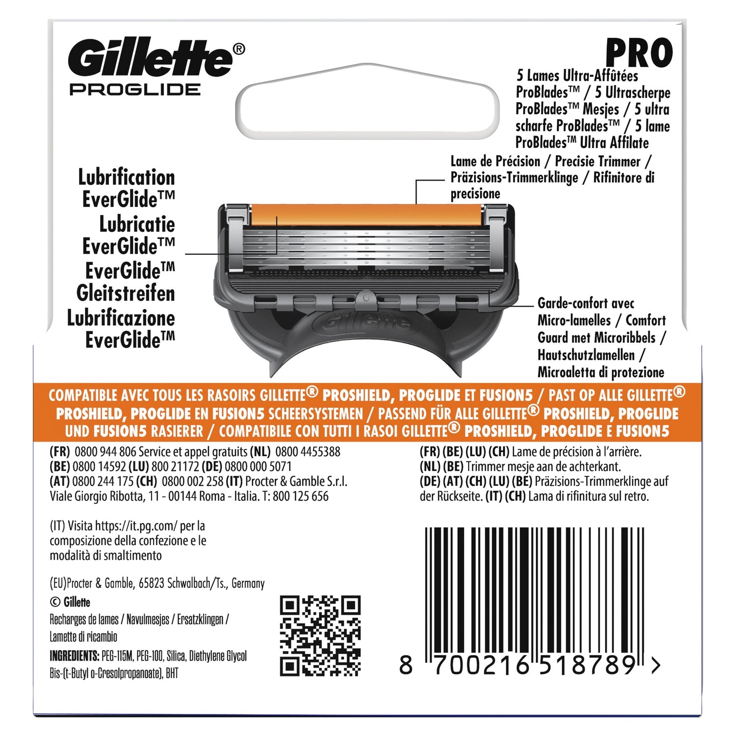 Lame de rasoir Pour Homme Proglide GILLETTE 