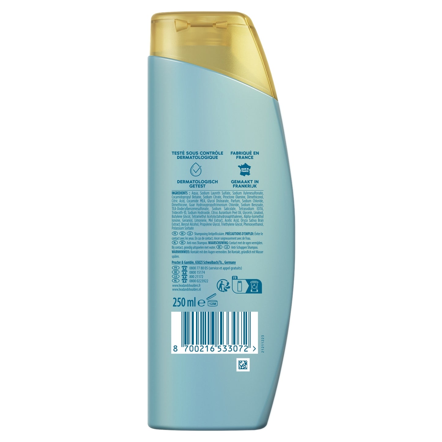 Shampoing Antipelliculaire pour Cuir chevelu sensible Miel de Manuka Derma XPro HEAD & SHOULDERS 