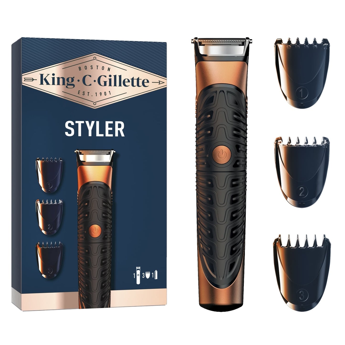 Rasoir Tondeuse Barbe Pour Homme 4 Accessoires King C Gillette Styler GILLETTE 