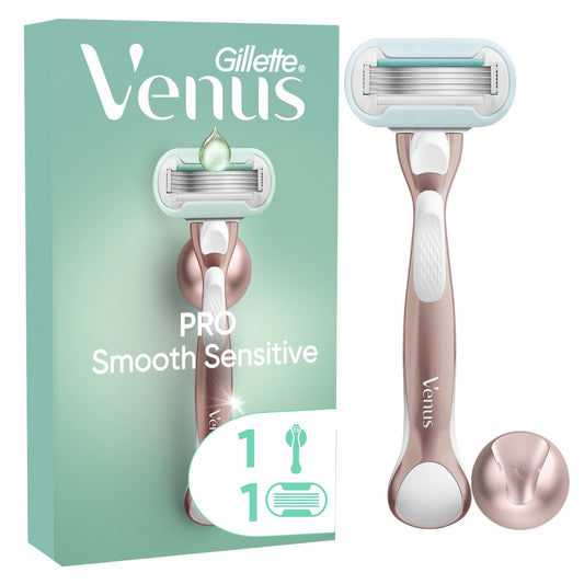 Rasoir pour Femme Pro Smooth Sensitive Peau Sensible GILLETTE le paquet avec 1 manche et 1 recharge de Lames
