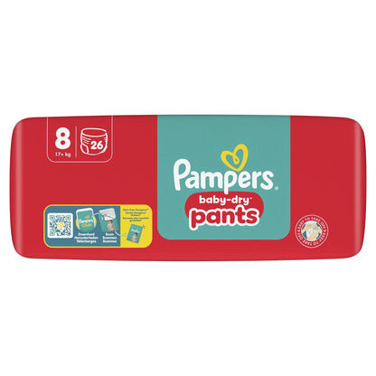 Couches Culottes Bébés Baby-Dry Pants 17+kg Taille 8 Maintien Extensible PAMPERS