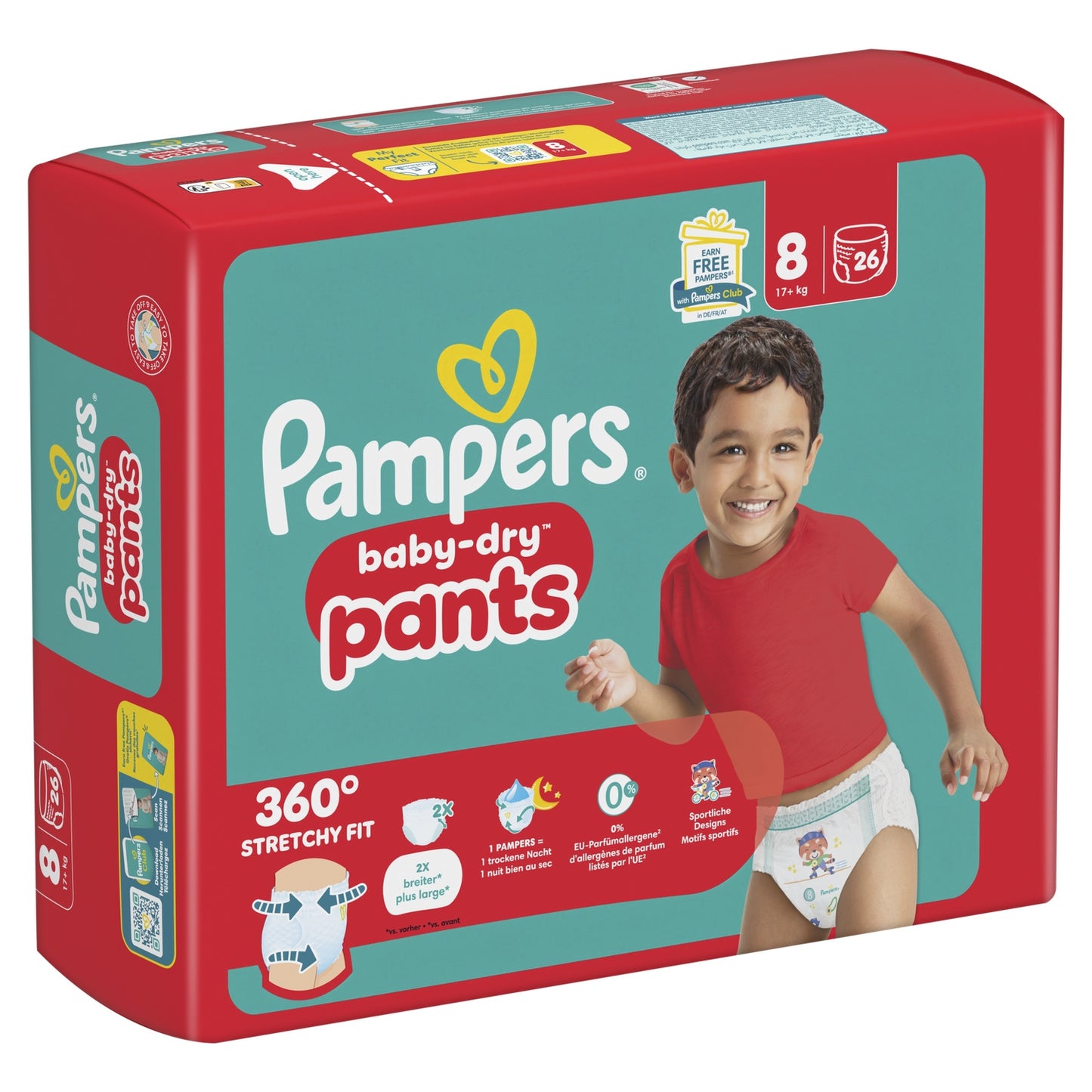 Couches Culottes Bébés Baby-Dry Pants 17+kg Taille 8 Maintien Extensible PAMPERS